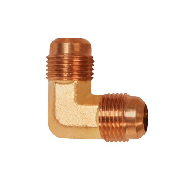 3/8 Flare 90Â° Elbow Pipe Fitting; Brass